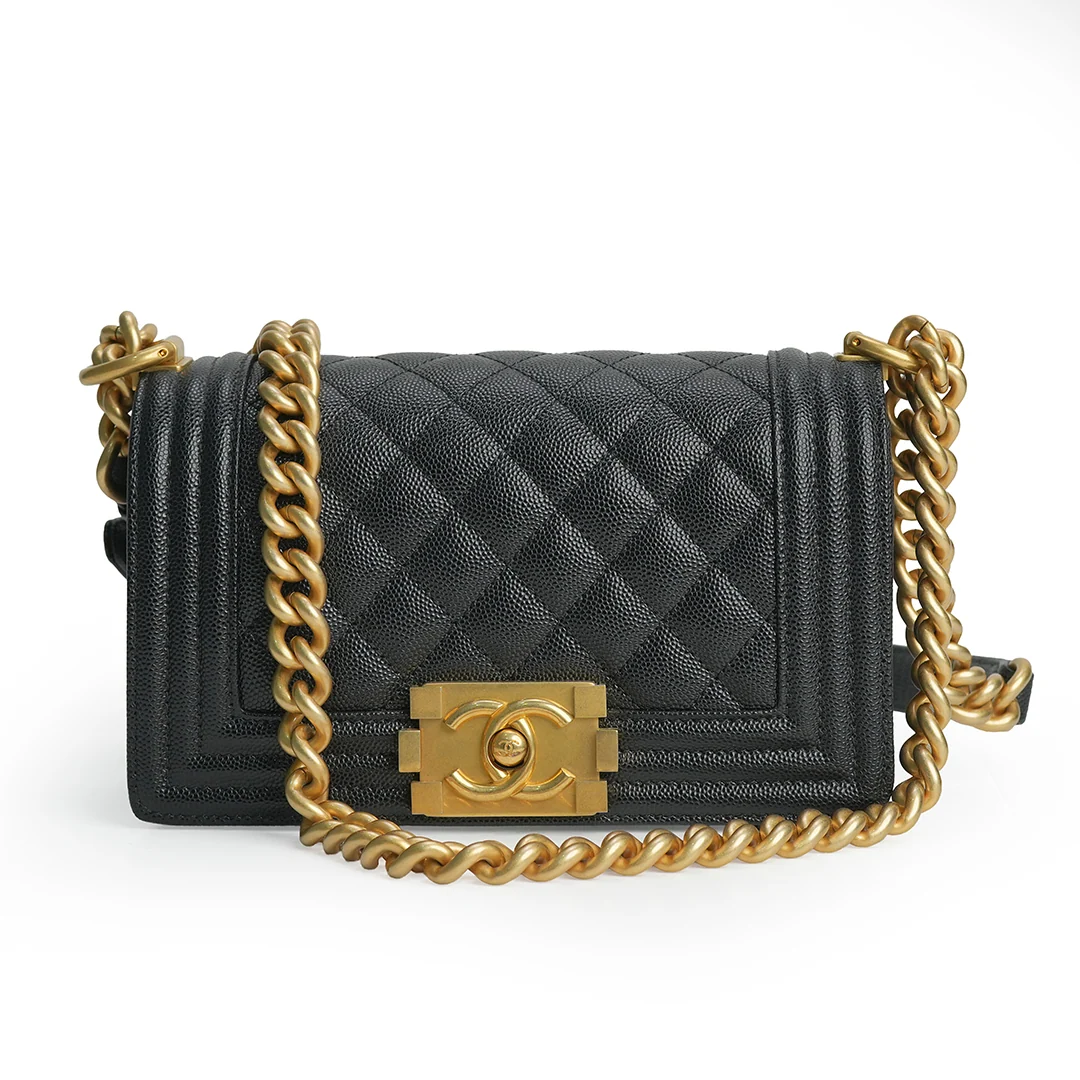 Chanel Boy Bag Mini Black Caviar Leather — view 2