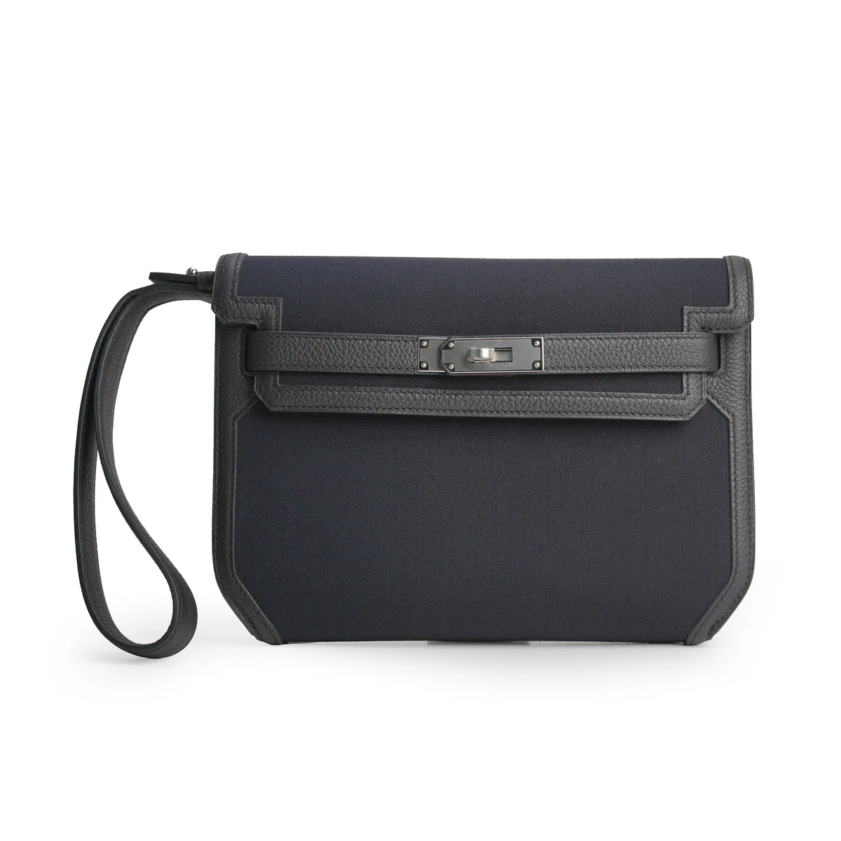 Hermès Kelly Depeches 25 Togo / Canvas Noir Palladium Hardware Stamp W 2024 — view 2