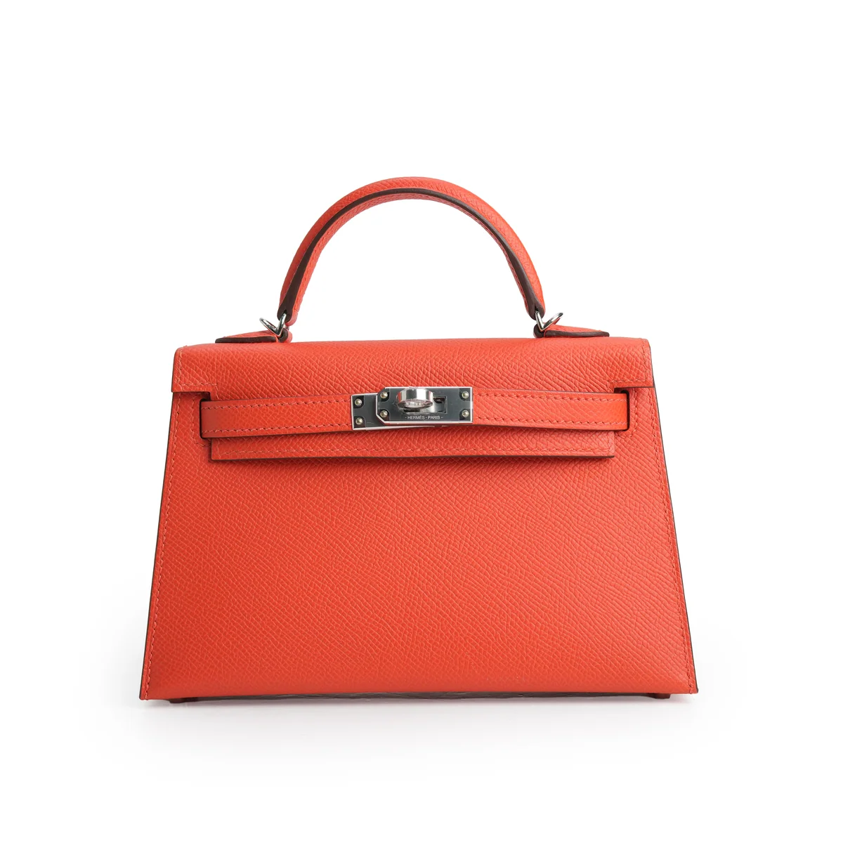 Hermès Mini Kelly Epsom Capucine Palladium Hardware Stamp K 2025 — view 2