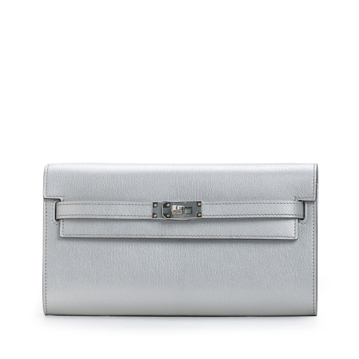 Hermès Kelly To Go Wallet Chèvre CHamkilight Argent Permabrass Hardware — view 2