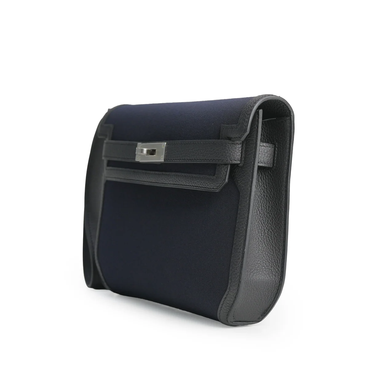 Hermès Kelly Depeches 25 Togo / Canvas Noir Palladium Hardware Stamp W 2024 — view 3