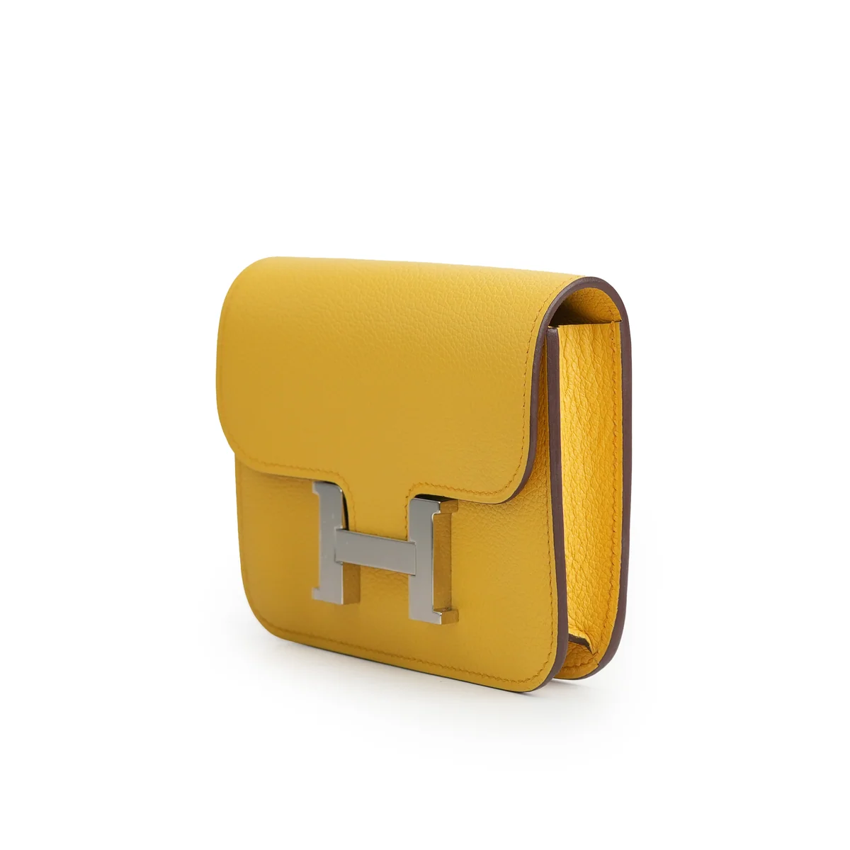 Hermès Constance Slim Bicolor Wallet Sun/Bleu Jean — view 3