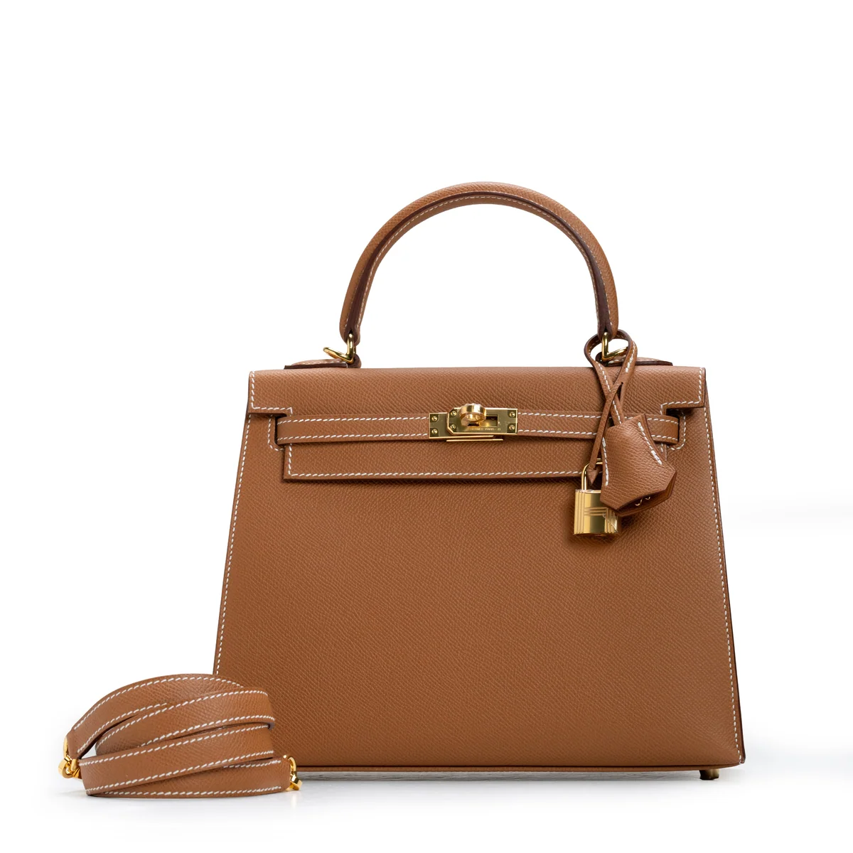 Hermès Kelly 25 Sellier Epsom Gold, Gold Hardware Stamp K 2025 — view 3