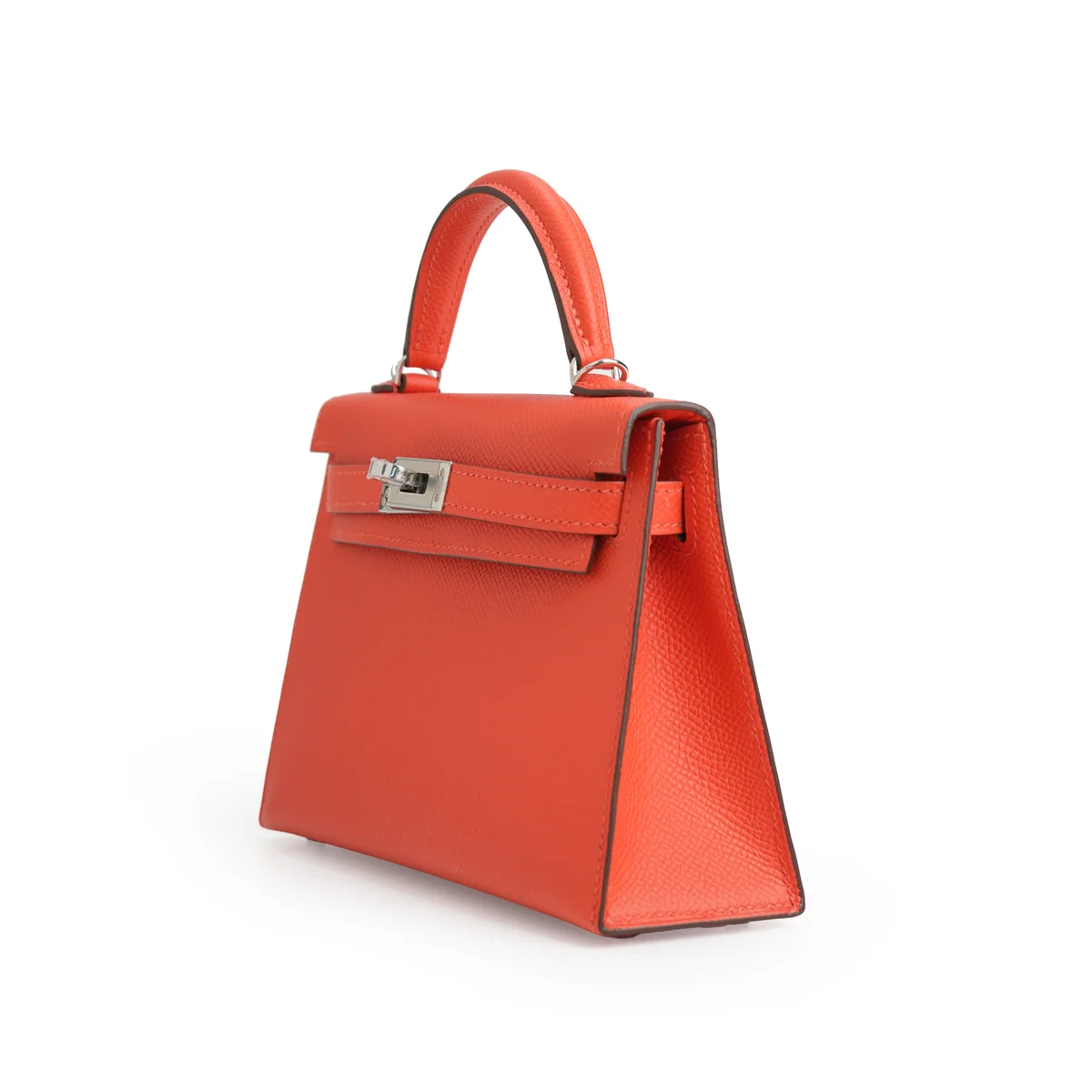 Hermès Mini Kelly Epsom Capucine Palladium Hardware Stamp K 2025 — view 4
