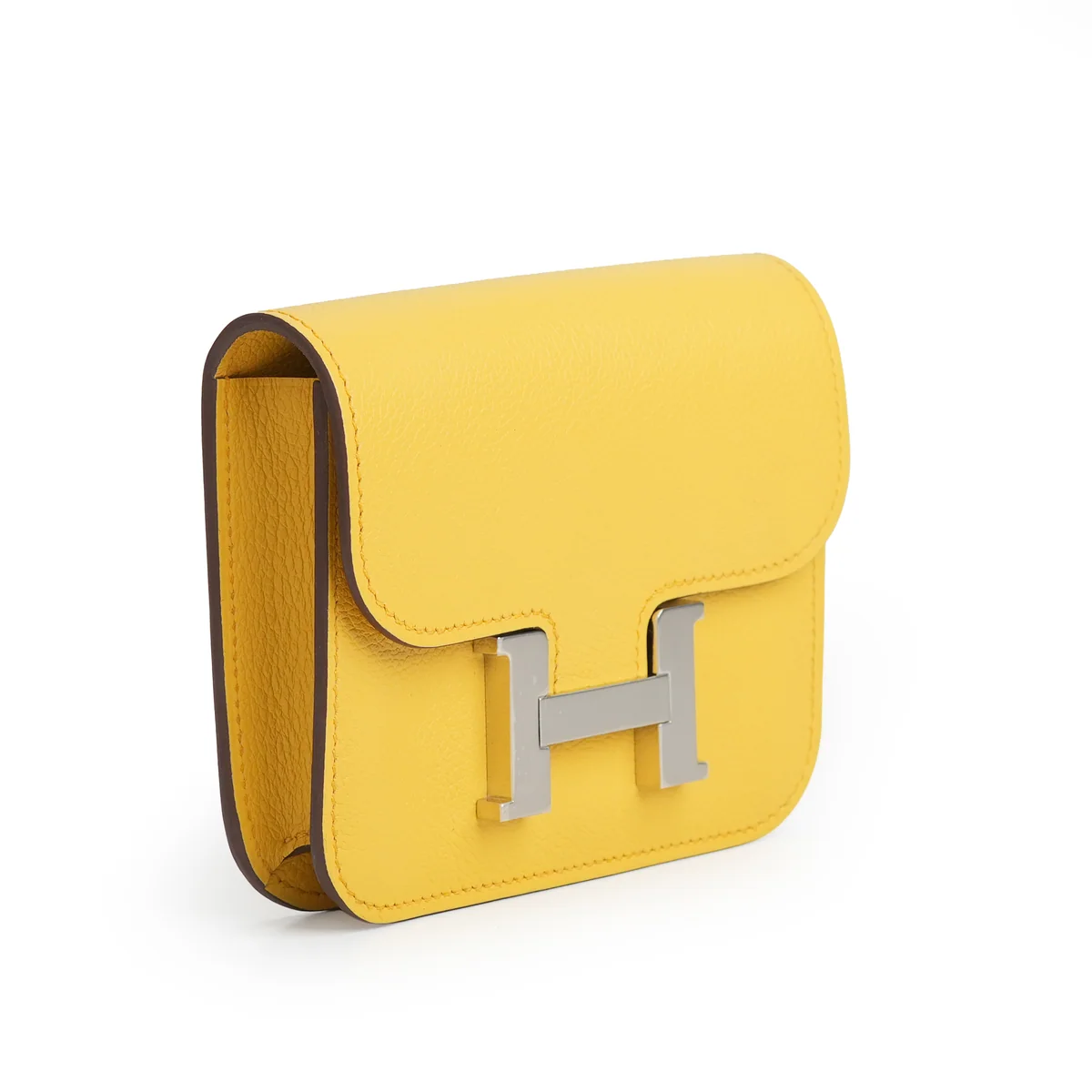 Hermès Constance Slim Bicolor Wallet Sun/Bleu Jean — view 4