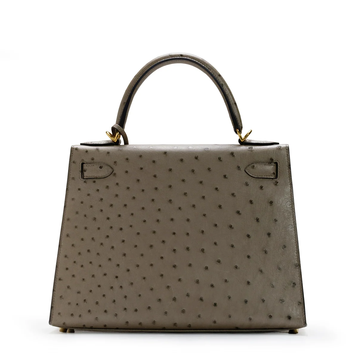 Hermès Kelly Sellier 28 Ostrich Gris Tourterelle — view 5