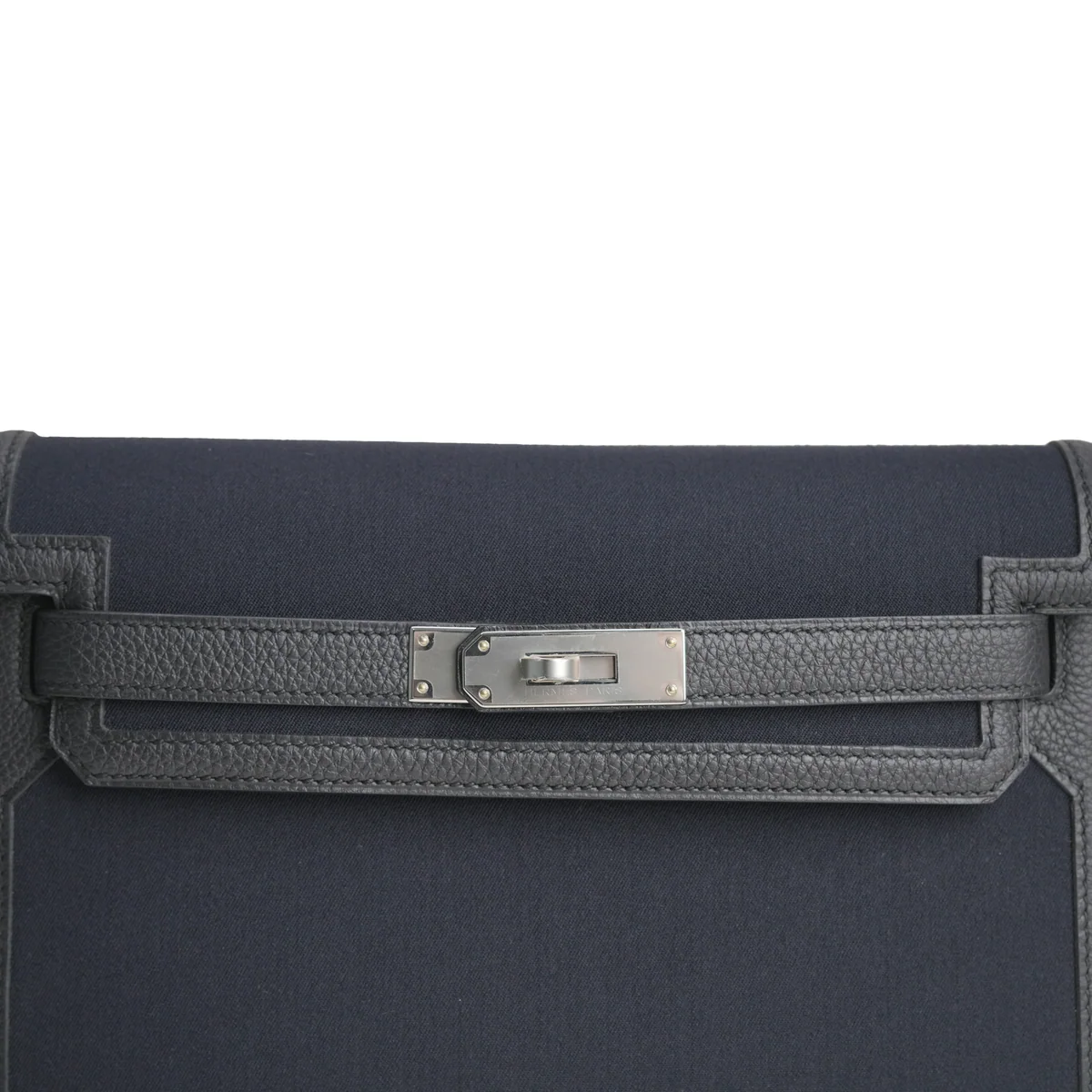 Hermès Kelly Depeches 25 Togo / Canvas Noir Palladium Hardware Stamp W 2024 — view 5