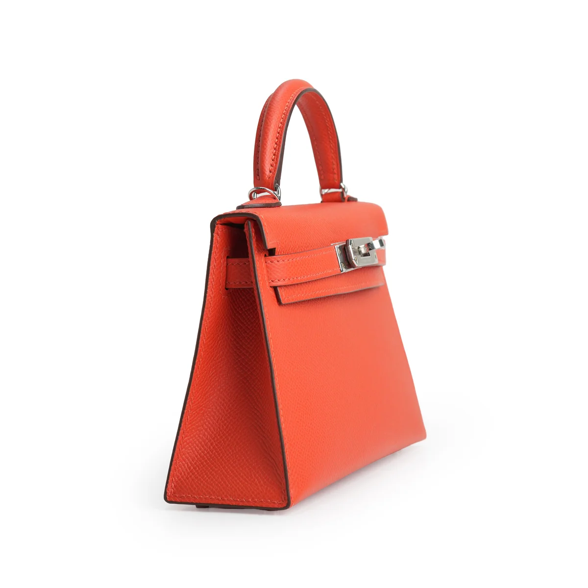 Hermès Mini Kelly Epsom Capucine Palladium Hardware Stamp K 2025 — view 5