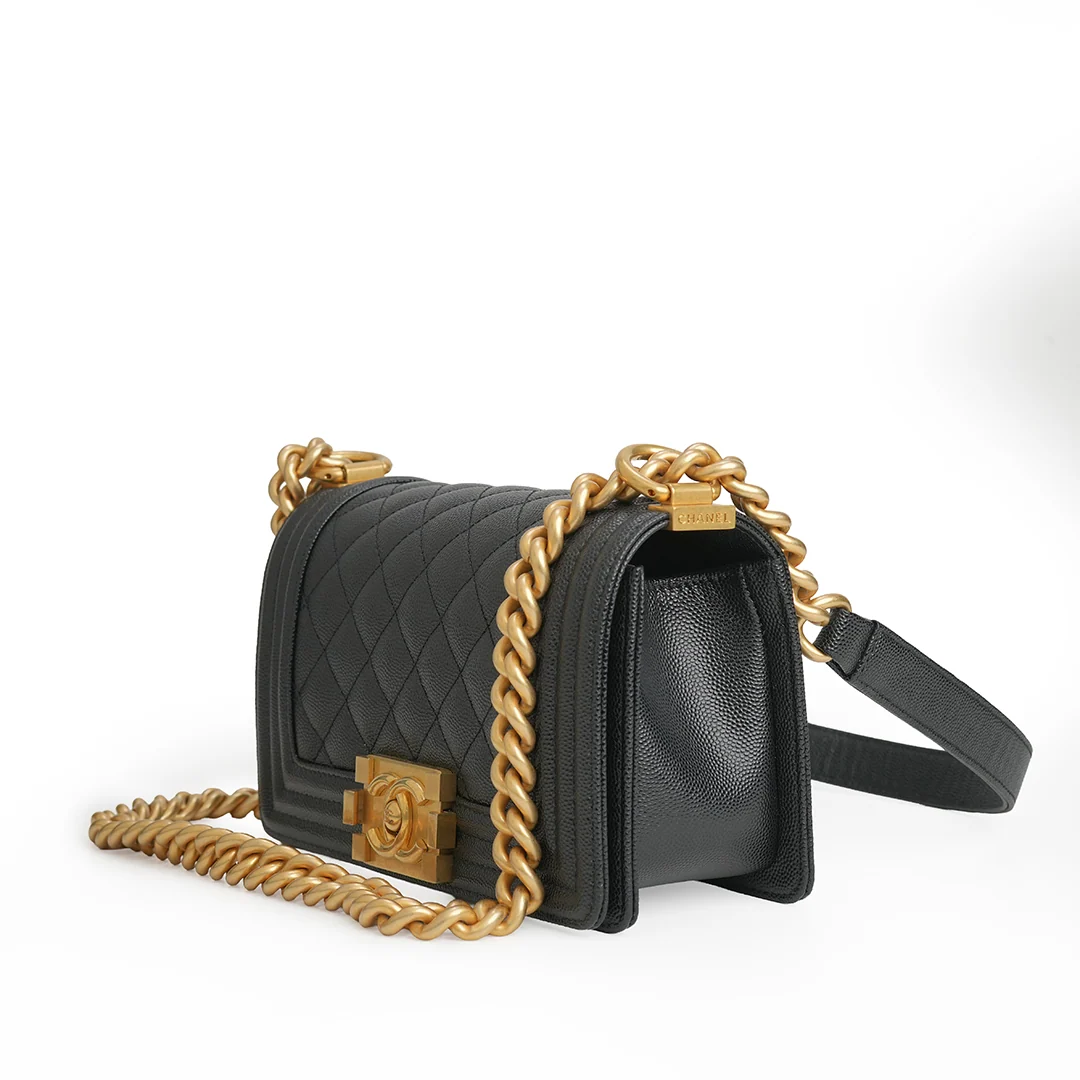 Chanel Boy Bag Mini Black Caviar Leather — view 5