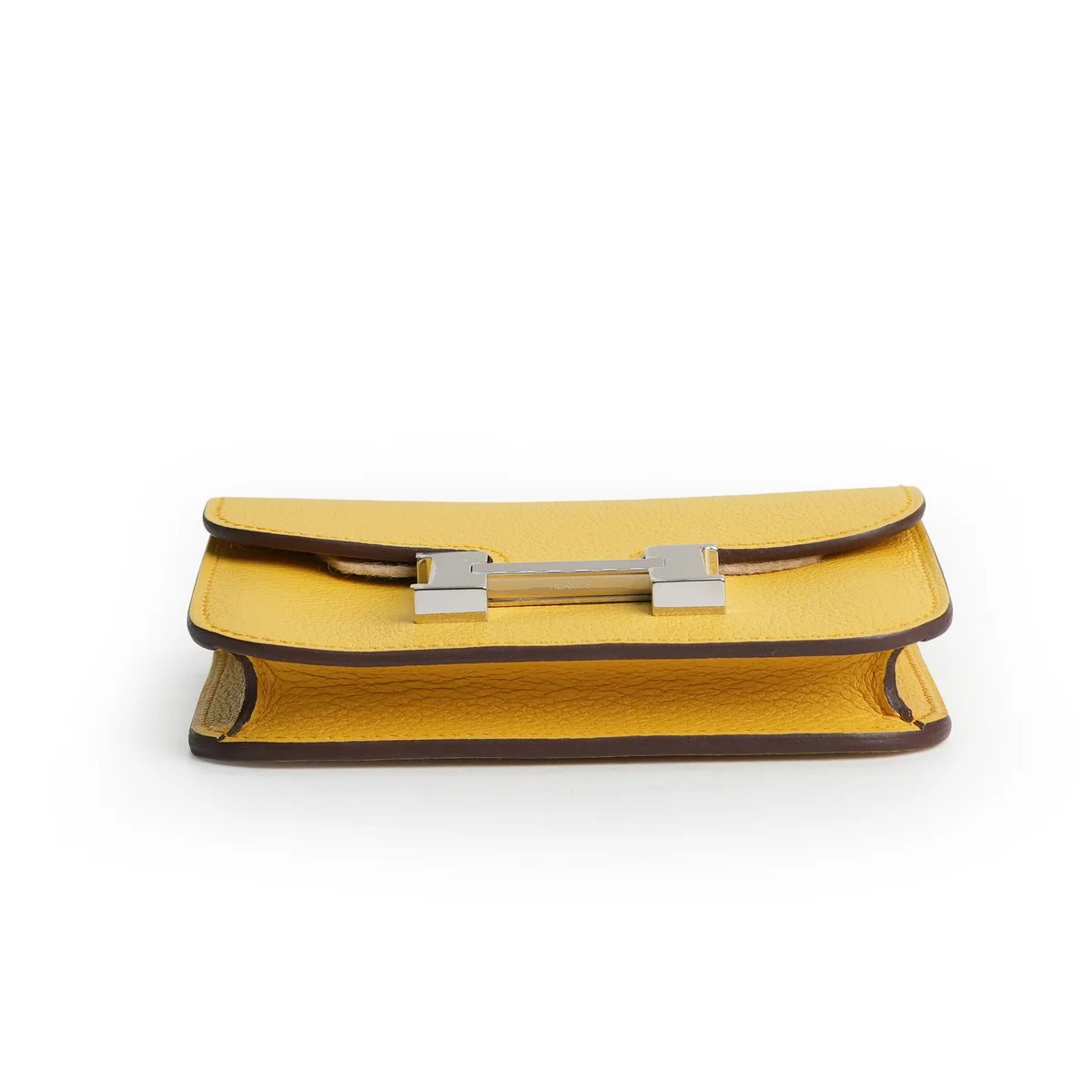 Hermès Constance Slim Bicolor Wallet Sun/Bleu Jean — view 6