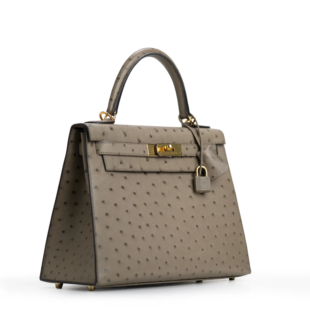 Hermès Kelly Sellier 28 Ostrich Gris Tourterelle — view 6