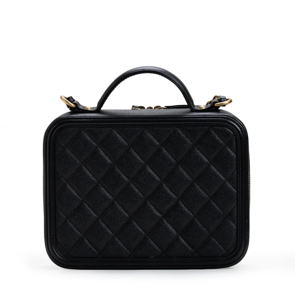 Chanel CC Medium Filigree Vanity Case Quilted Caviar Black — view 6