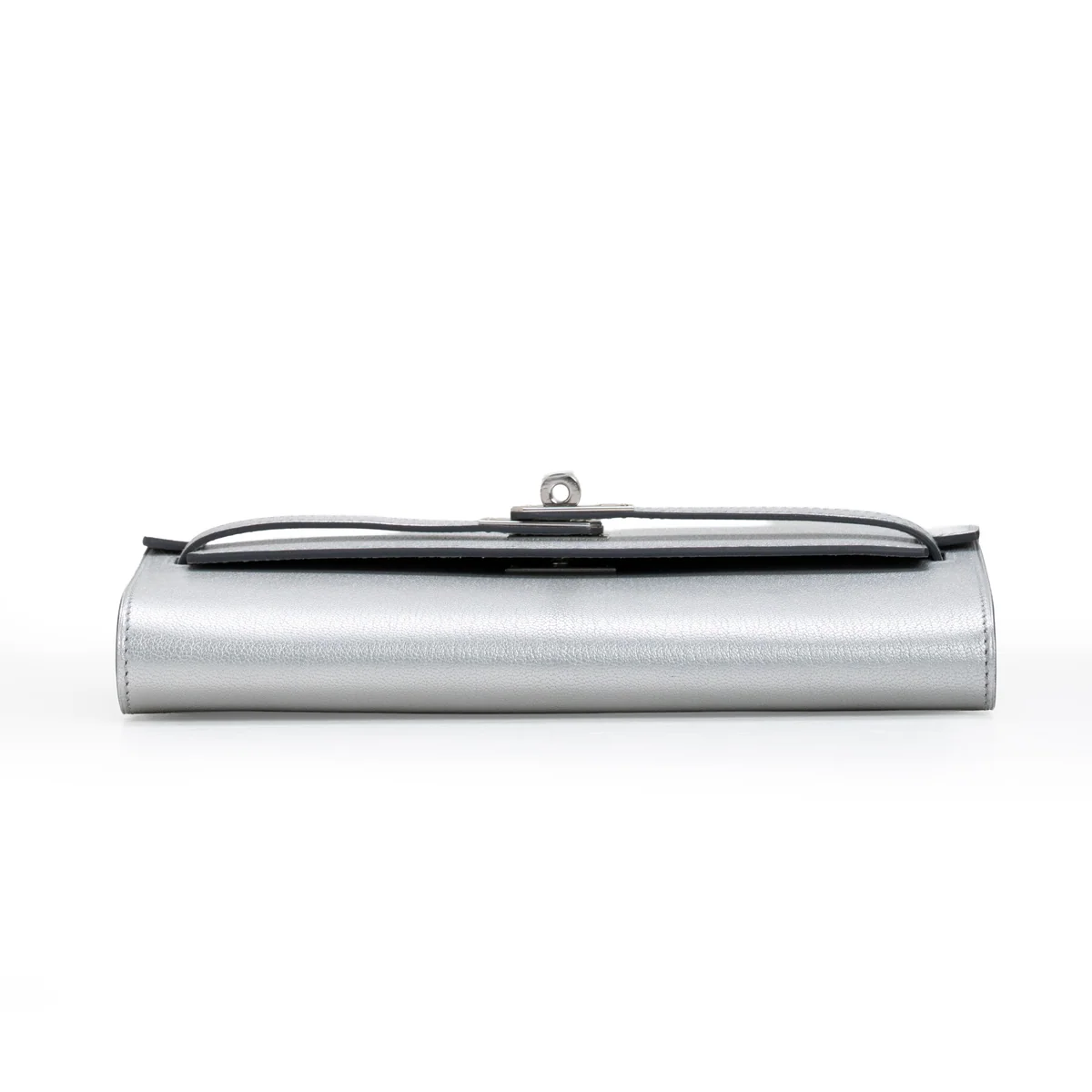 Hermès Kelly To Go Wallet Chèvre CHamkilight Argent Permabrass Hardware — view 7