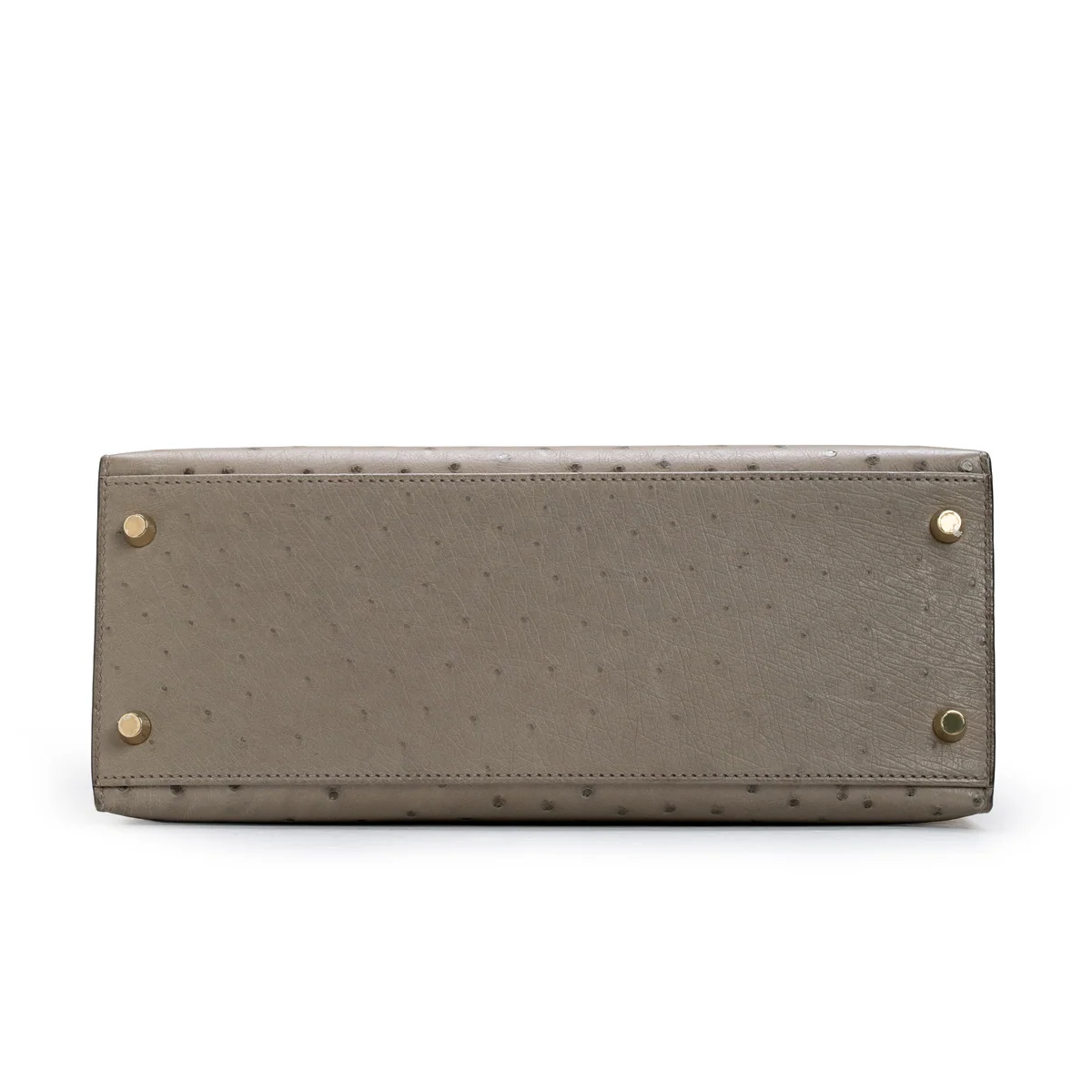 Hermès Kelly Sellier 28 Ostrich Gris Tourterelle — view 7