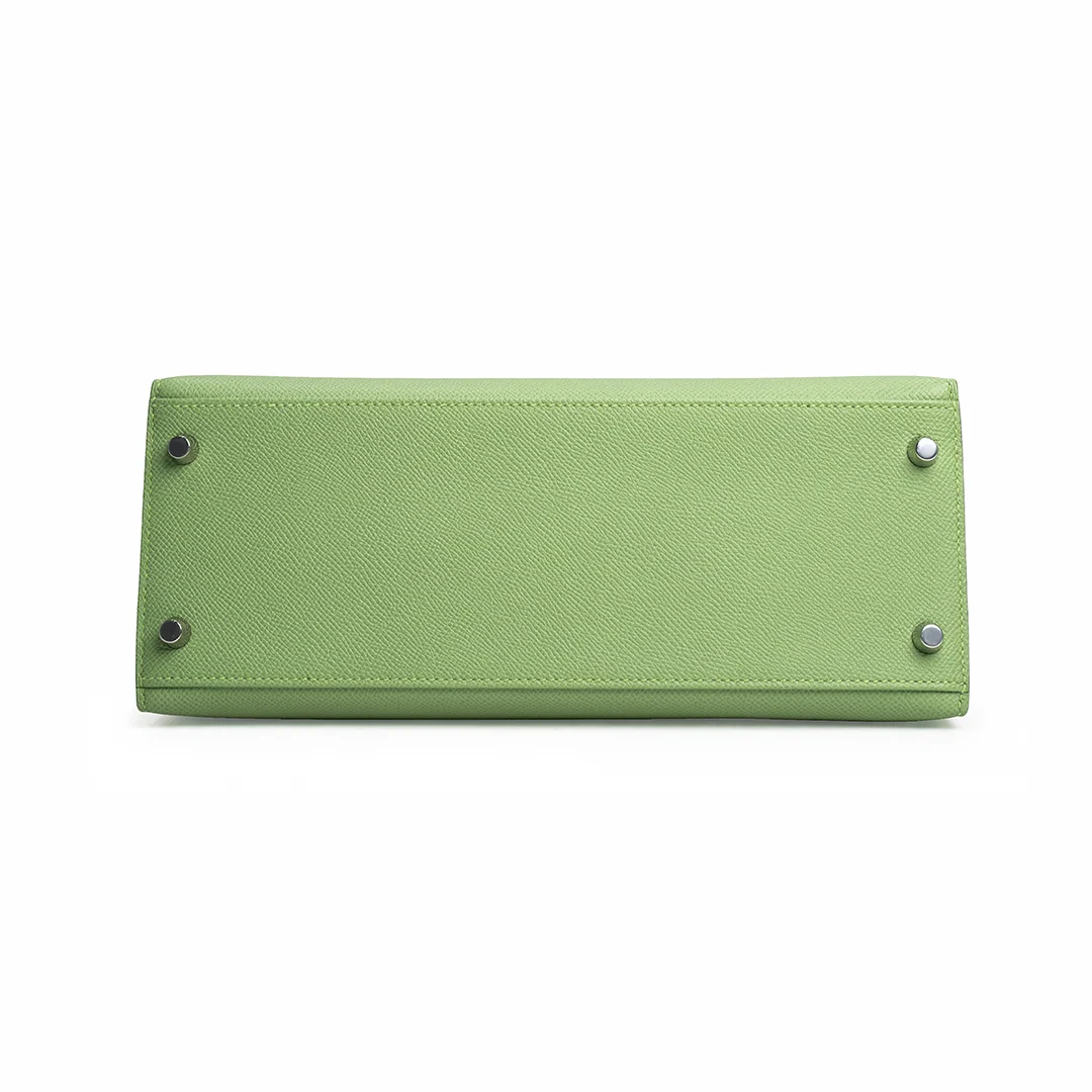 Hermès Kelly 28 Sellier Epsom Vert Criquet Palladium Hardware Stamp Z 2021 — view 6