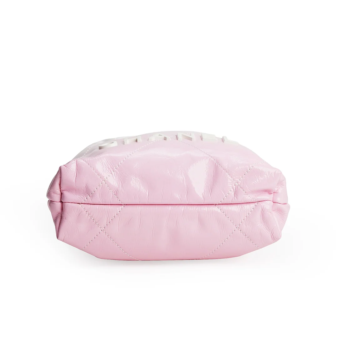 Chanel Mini 22 Bag Pink and White Ombre Calfskin White Hardware — view 8