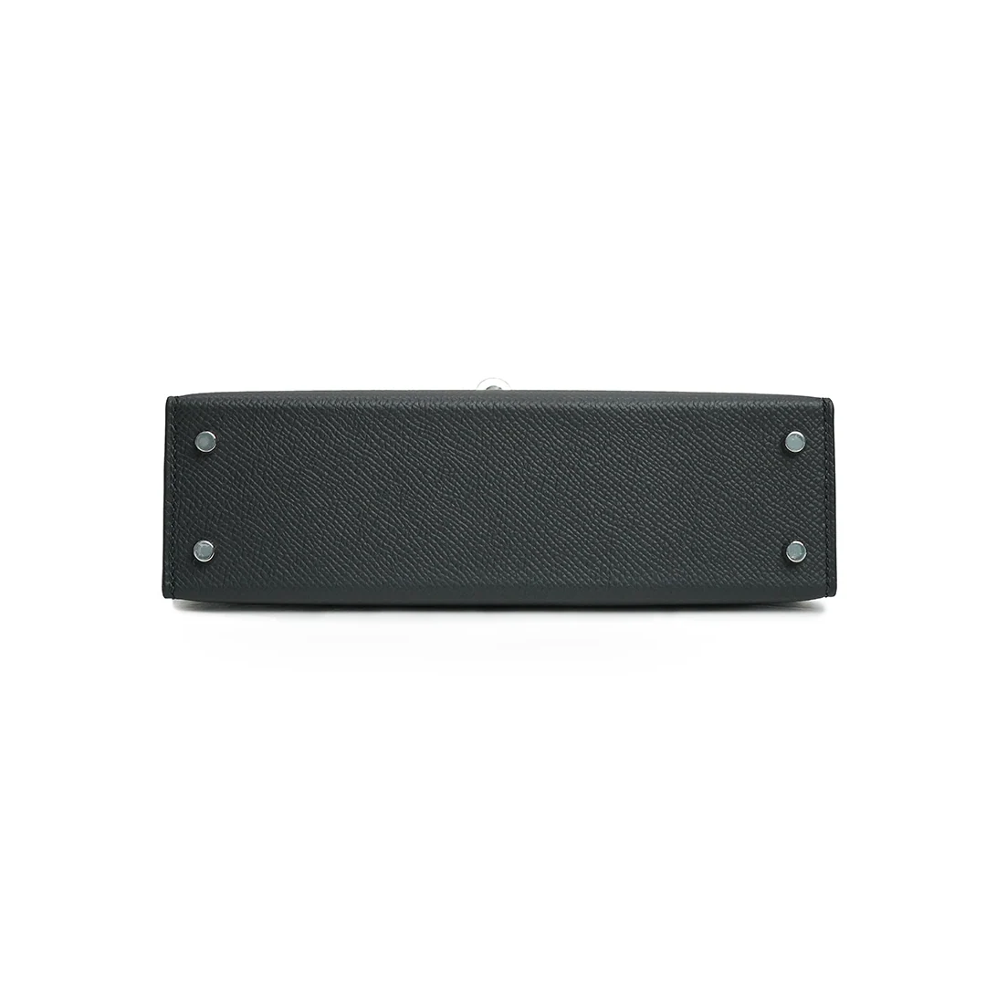 Hermès Mini Kelly Epsom Noir Palladium Hardware Stamp G 2026 — view 9