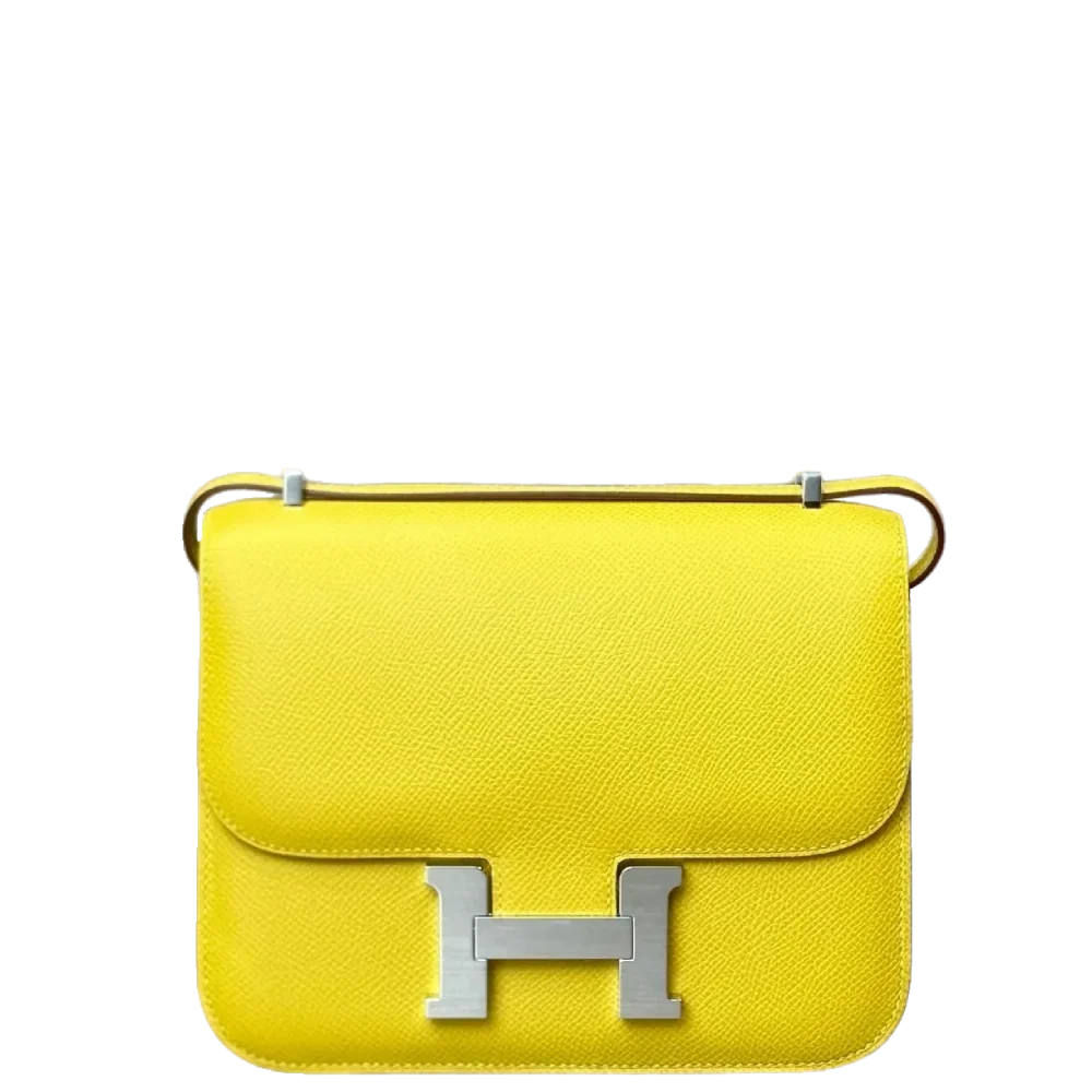 Hermès Constance 18 Mini Mirror Epsom Jaune Citron Palladium Hardware Stamp W 2024