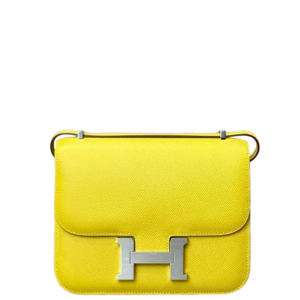 Hermès Constance 18 Mini Mirror Epsom Jaune Citron Palladium Hardware Stamp W 2024