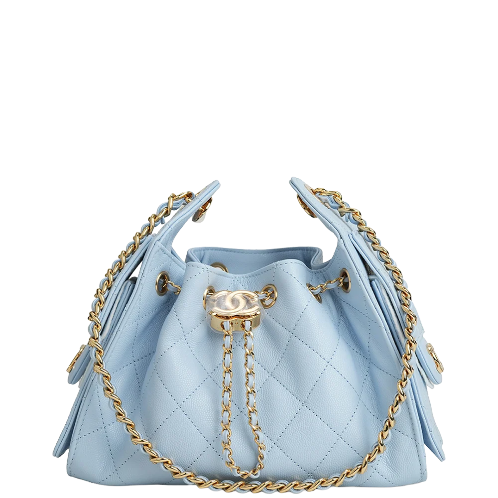 Chanel 25 Mini Caviar Leather Sky Blue