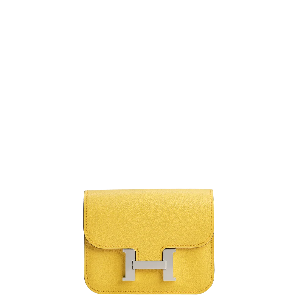 Hermès Constance Slim Bicolor Wallet Sun/Bleu Jean