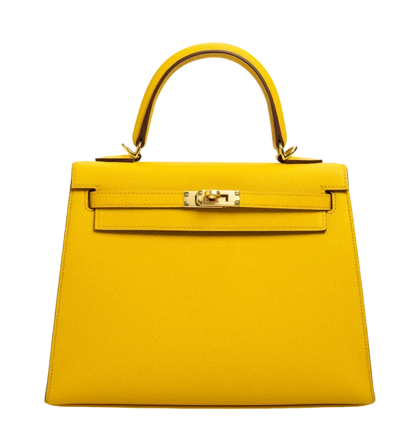Hermès Kelly 25 Epsom Amber Gold Hardware Stamp Y 2020