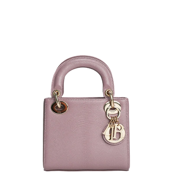 Christian Dior Lady Dior Mini Lizard Leather Lilac