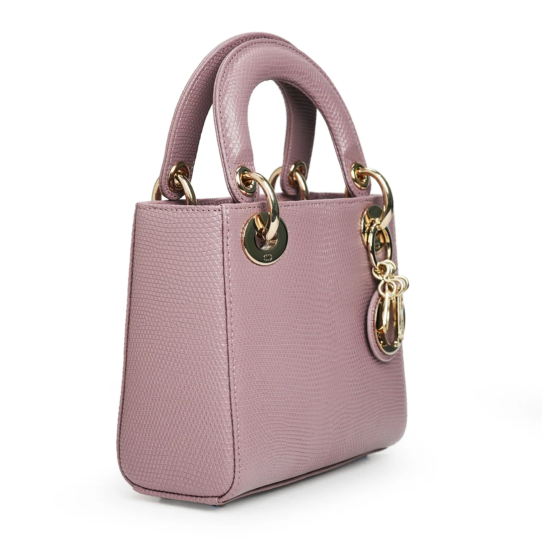 Christian Dior Lady Dior Mini Lizard Leather Lilac — view 3