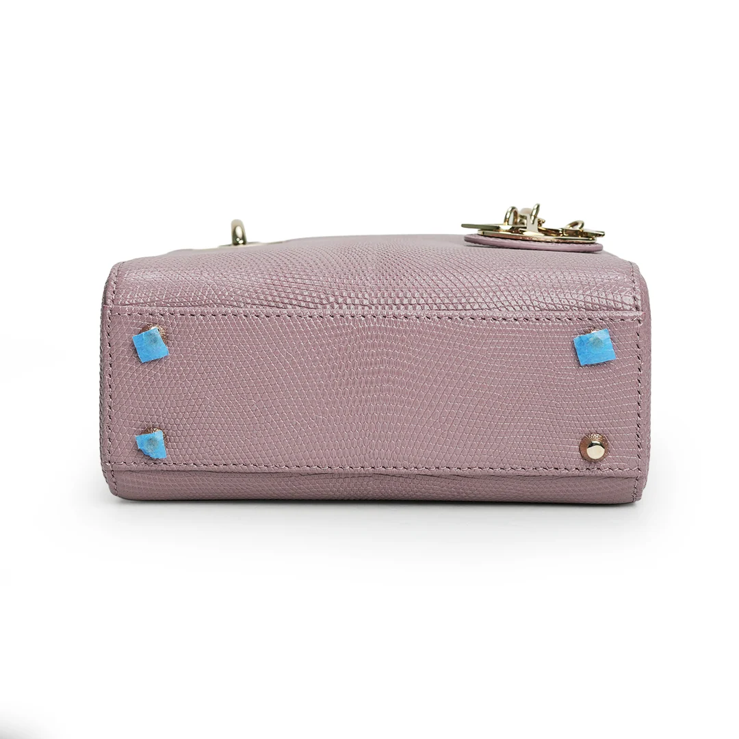 Christian Dior Lady Dior Mini Lizard Leather Lilac — view 6