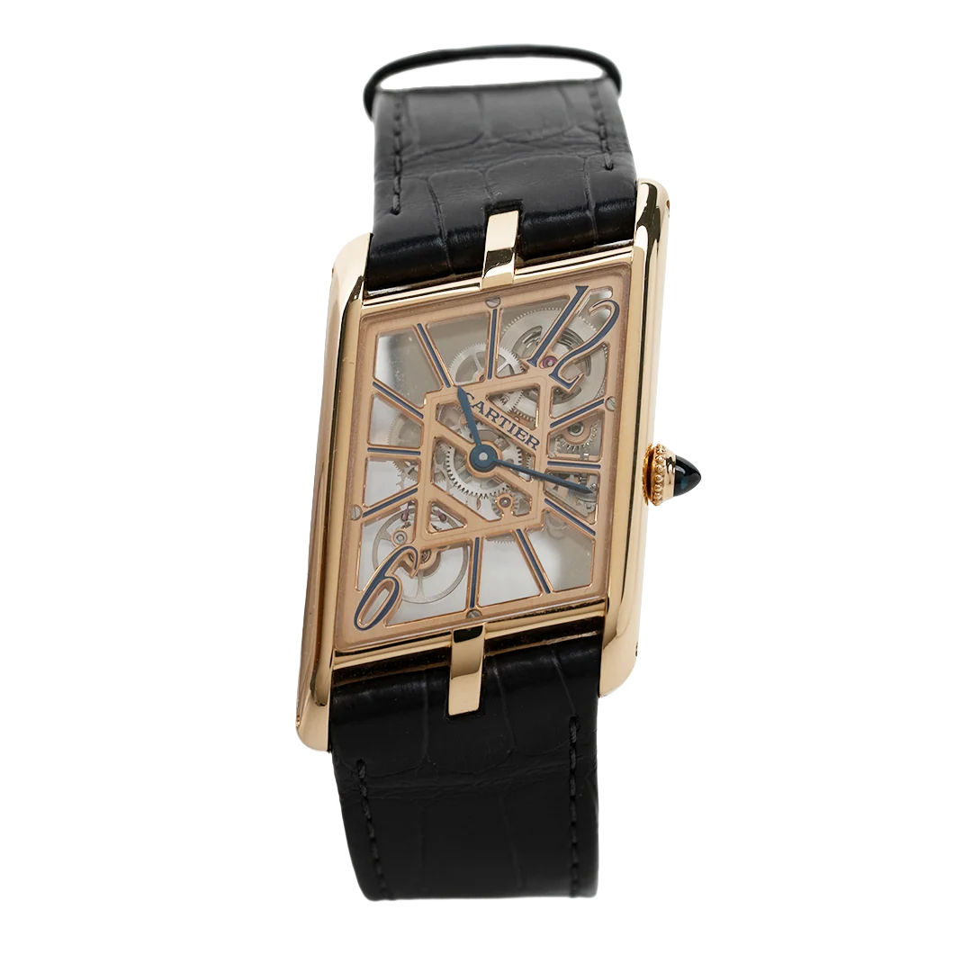 Cartier Tank Asymétrique Rose Gold 47MM Skeleton Dial