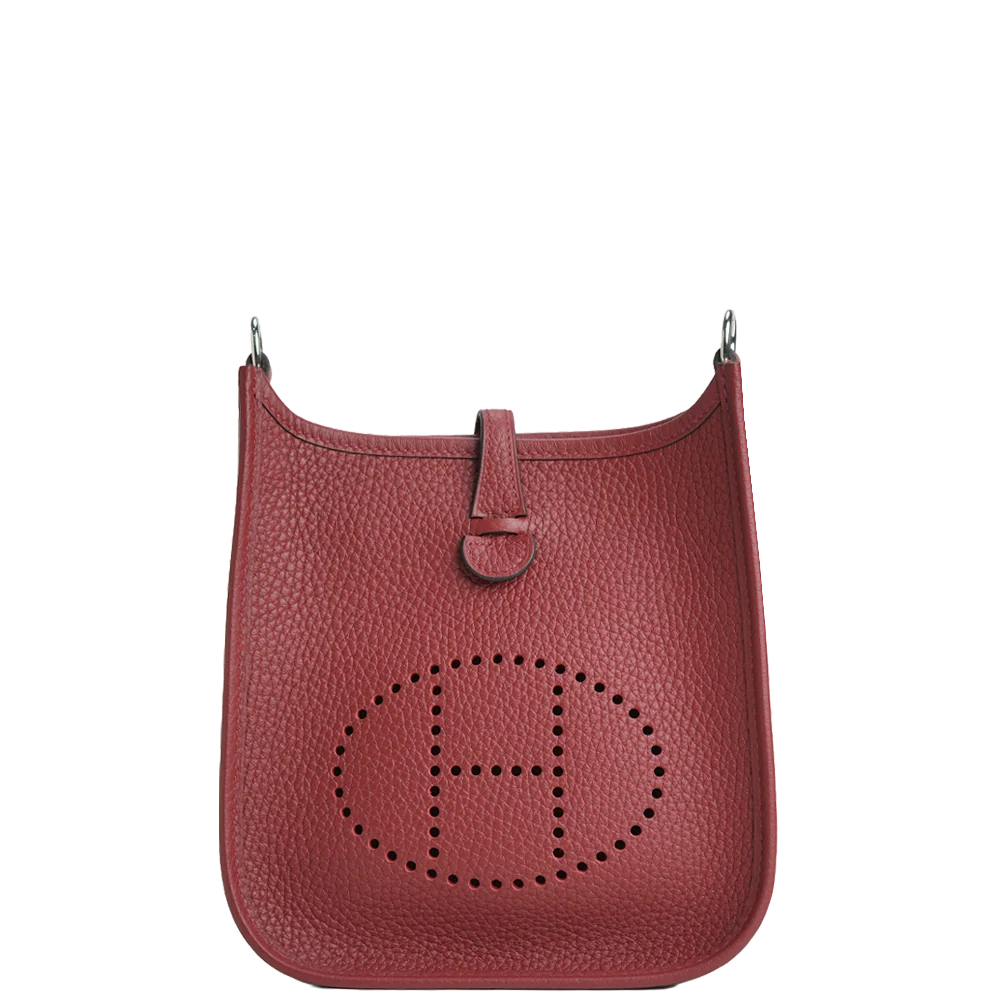 Hermès Mini Evelyn Rouge H Taurillon Clemence Palladium Hardware