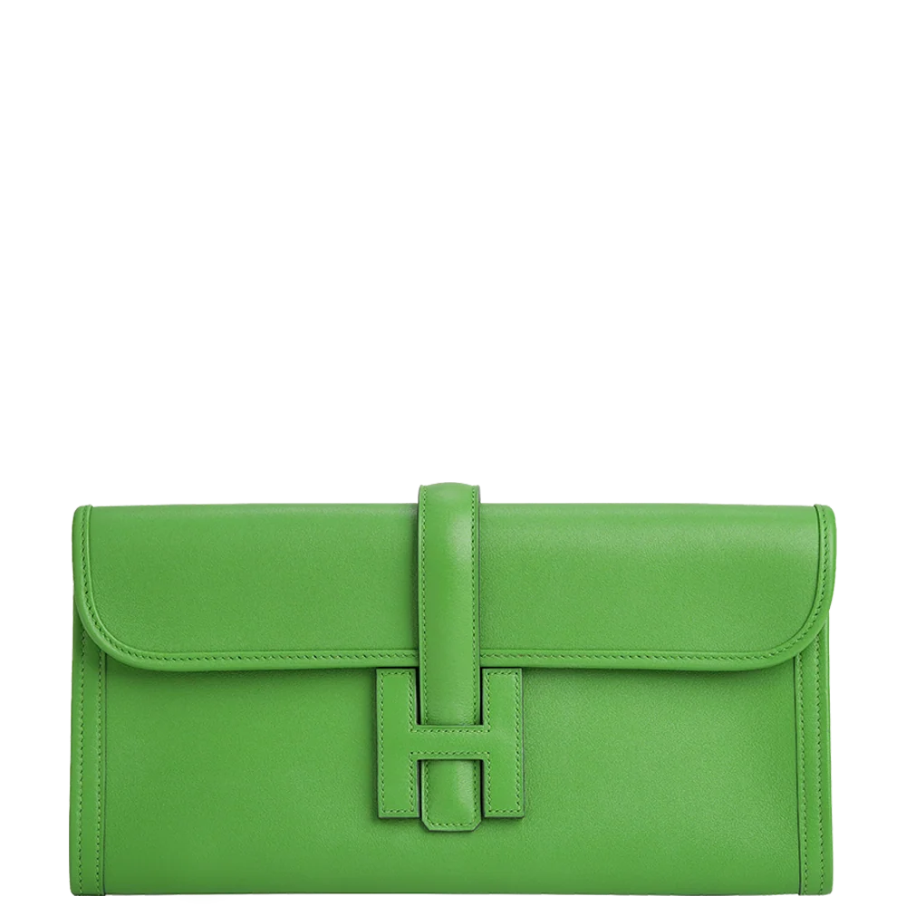 Hermès Pochette Jige Elan 29 Veau Swift Vert Yucca