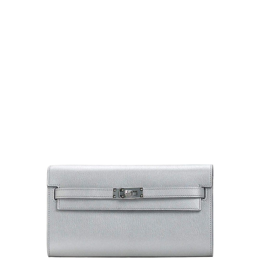 Hermès Kelly To Go Wallet Chèvre CHamkilight Argent Permabrass Hardware
