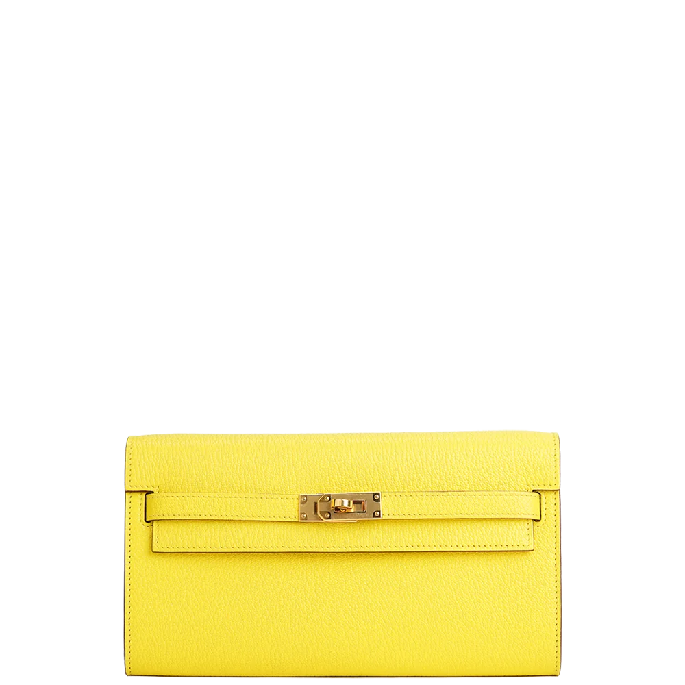 Hermès Kelly Classique To Go Wallet Jaune Citron