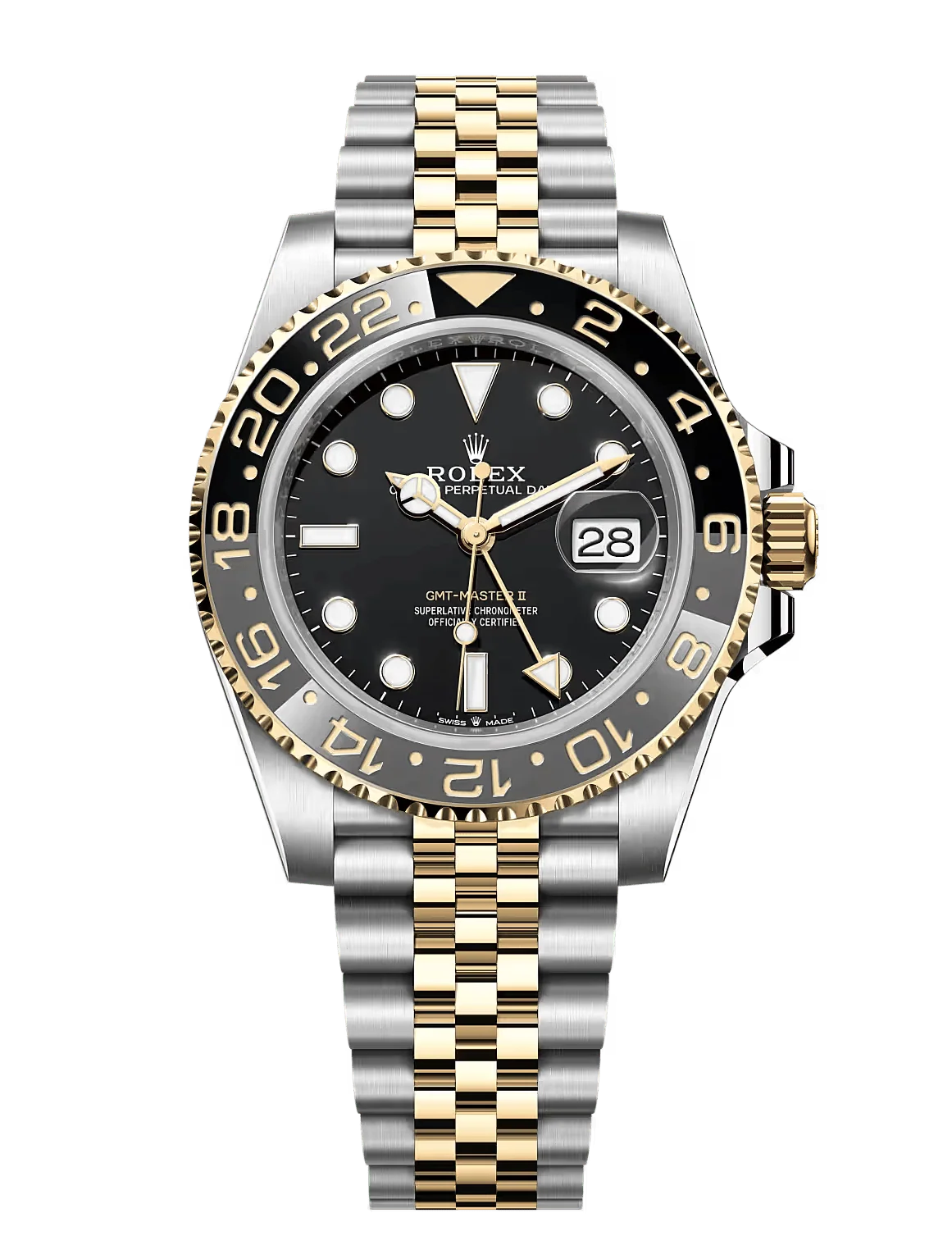 Rolex GMT-Master II Oystersteel Yellow Gold Black Dial 40MM