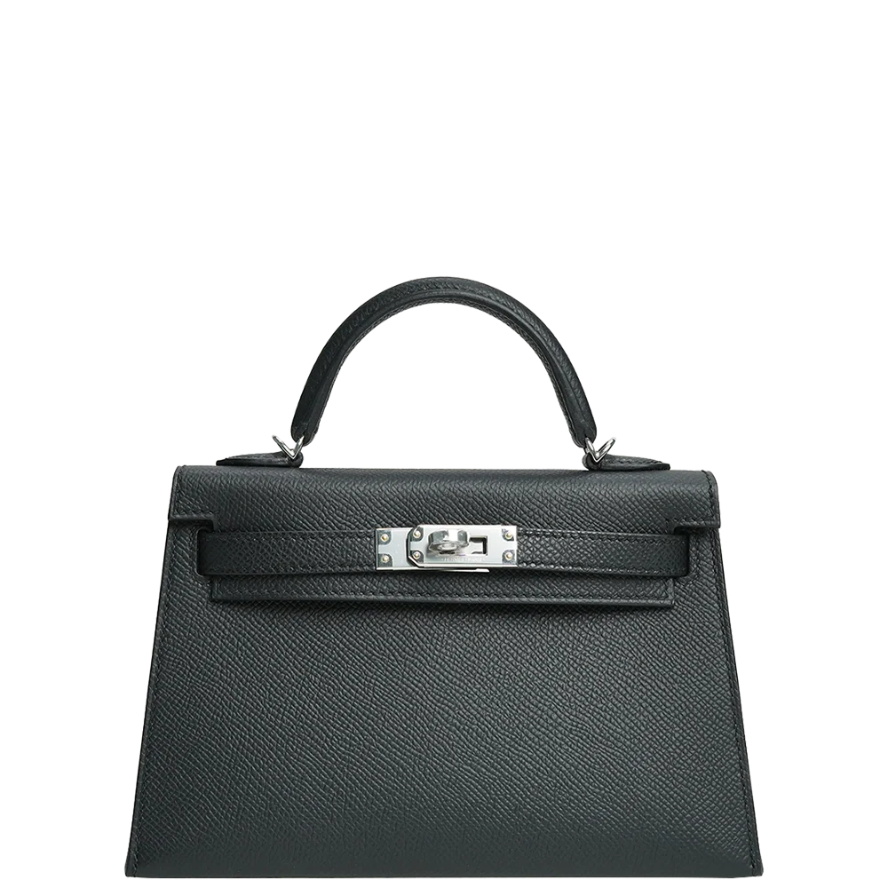 Hermès Mini Kelly Epsom Noir Palladium Hardware Stamp G 2026