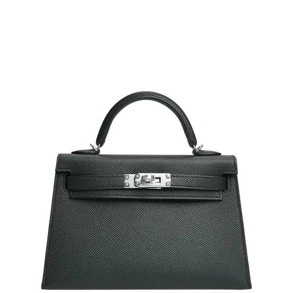 Hermès Mini Kelly Epsom Noir Palladium Hardware Stamp G 2026