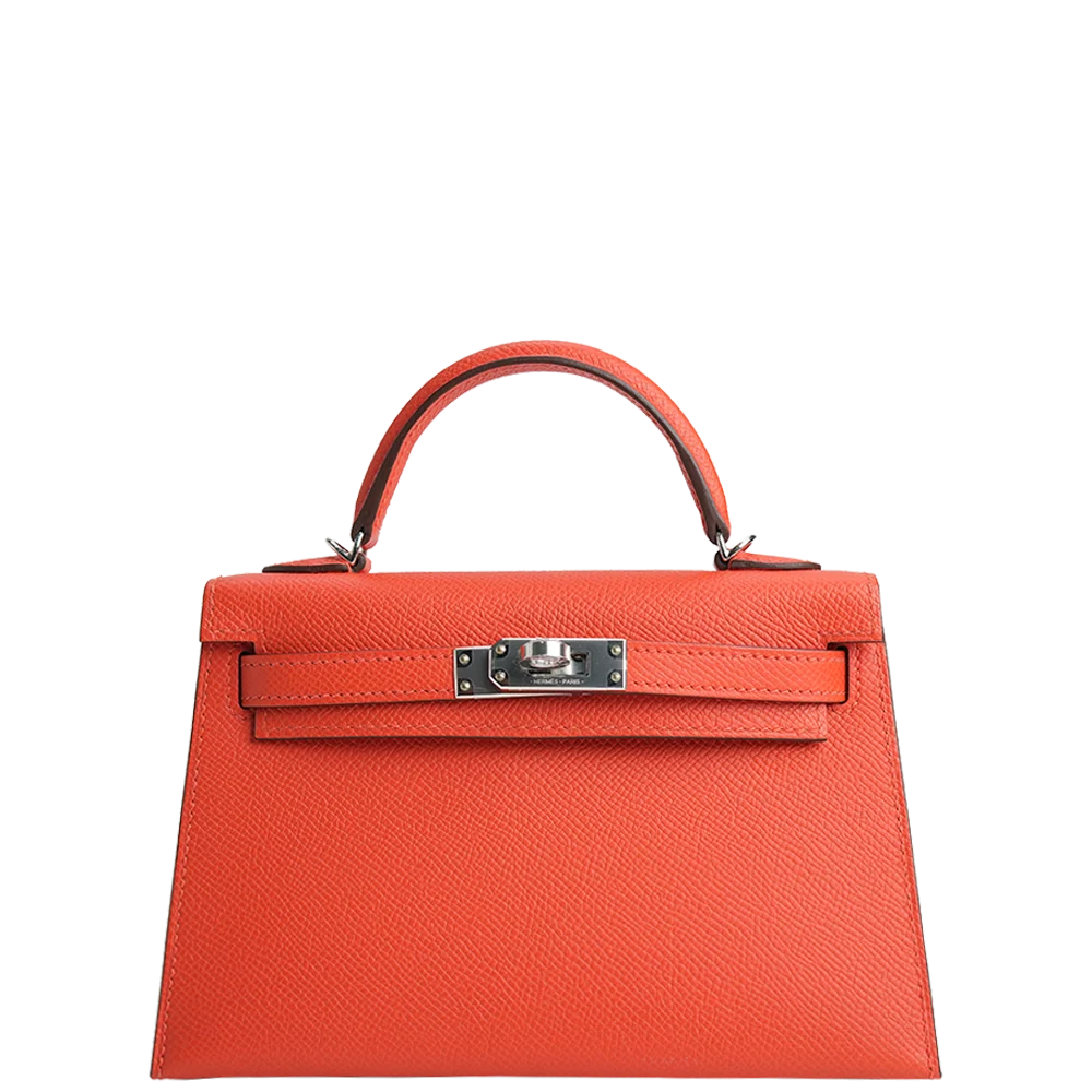 Hermès Mini Kelly Epsom Capucine Palladium Hardware Stamp K 2025