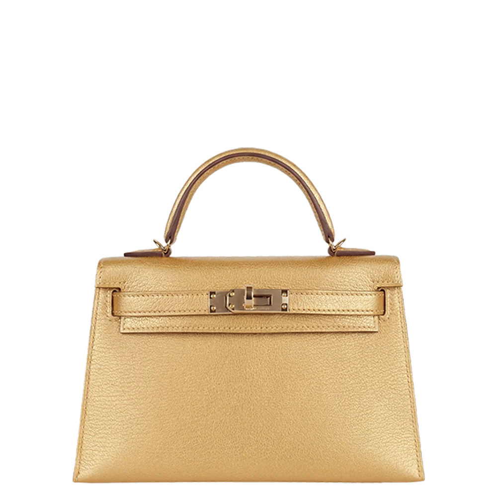 Hermès Kelly Mini Sellier Chèvre Chamkila Doré Gold Hardware Stamp K 2025